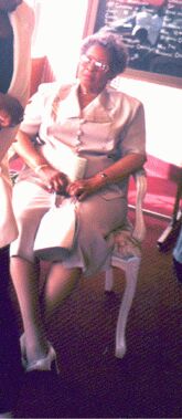 Mother, Eunice Charles receiving sympathizers